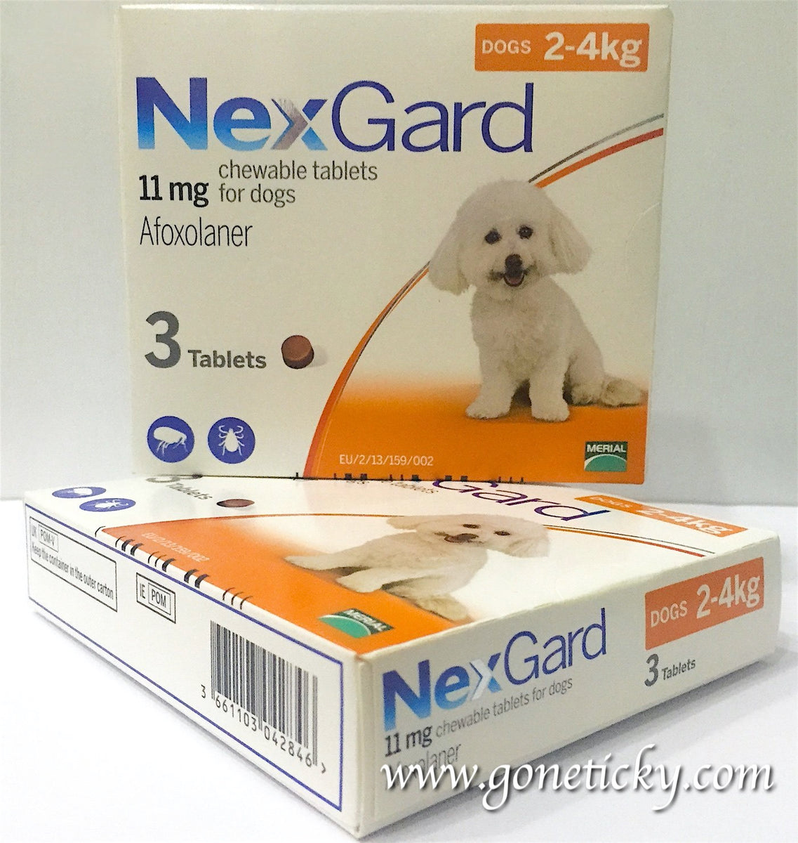 NexGard (11mg/Yellow) 3 Chewable Tablets Kill Fleas Ticks Extra Small