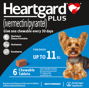 Chewable Beef Flavoured Heartgard Plus for Small Dogs Heartworm