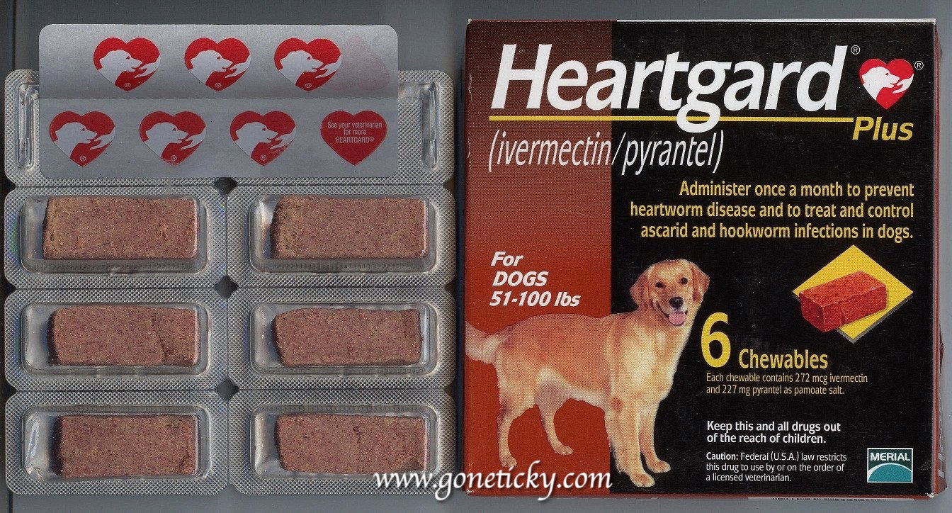6 Chewable Beef Flavoured Heartgard Plus for Large Dogs Heartworm 51-100lbs (272mcg)