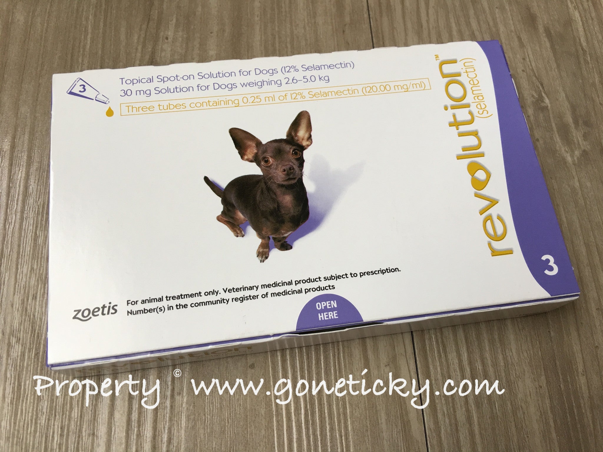 REVOLUTION® (3 doses) 30mg Treatment For Fleas And Ear Mites for Extra Small Dogs 5.7-11lbs (2.6-5kg)