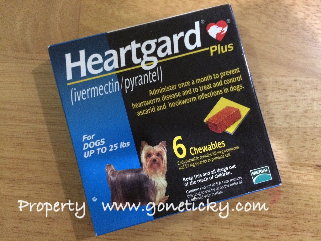 6 Chewable Beef Flavoured Heartgard Plus for Small Dogs Heartworm up to 25lbs (68mcg)