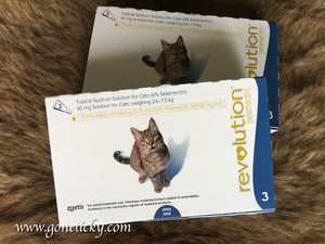 2 Boxes REVOLUTION® (6 doses) 45mg Treatment for Fleas & Ear Mites for CATS & KITTENS 5.1-15lbs (2.6-7.5kg)
